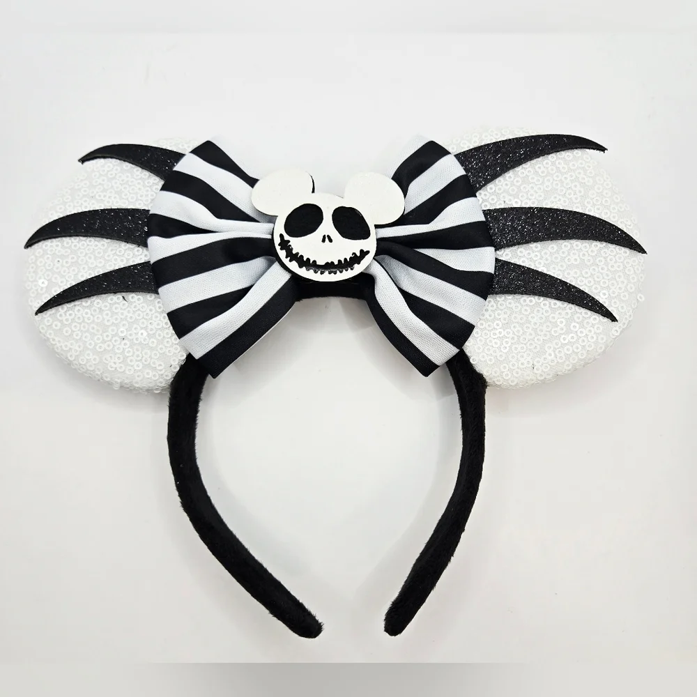2 Halloween Themed Light Up Ears Headbands Sparkley